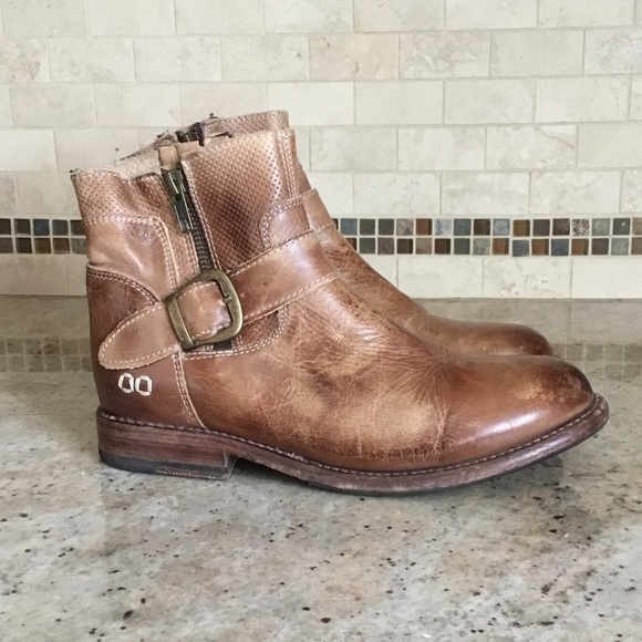 Bed Stu Cobbler Series Becca Tan Leather Rustic Ankle Boots - Picture 3 of 14